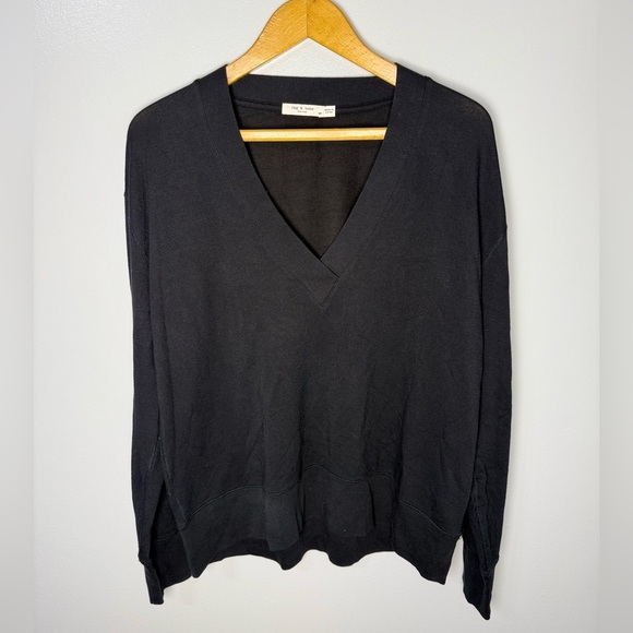 rag & bone Black V-Neck Flora Sweater | S - Picture 1 of 6